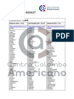 Classroom Round (1) Booklet List of Words