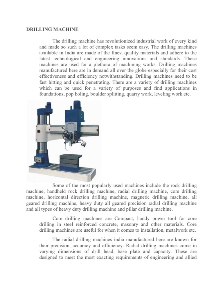 Drilling Machine | PDF | Drill | Battery (Electricity)