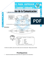 Ficha Elementos de La Comunicacion para Cuarto de Primaria