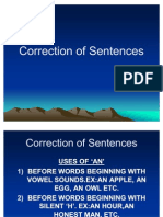 Correction of Sentences