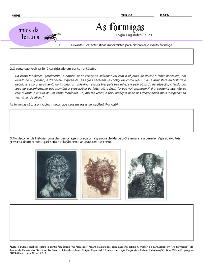 Análise do Conto "As Formigas" | PDF | Contos