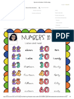 Ejercicio de Numbers 10-100 Reading