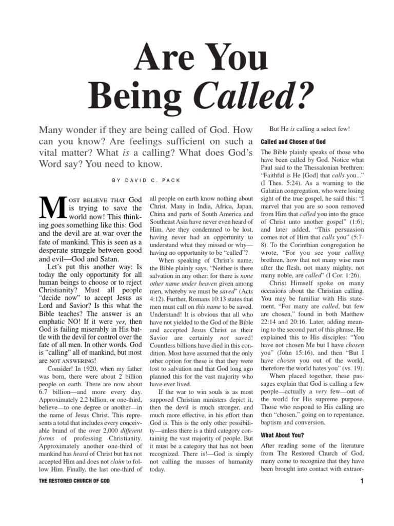 Are You Being Called | PDF | Religious Conversion | Jesus