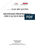 Mestrado em Educação: Manual do Aluno