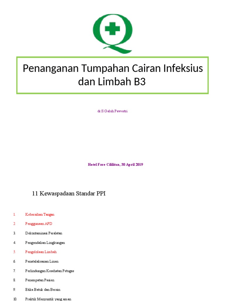 Penanganan Tumpahan Cairan Infeksius dan B3 | PDF