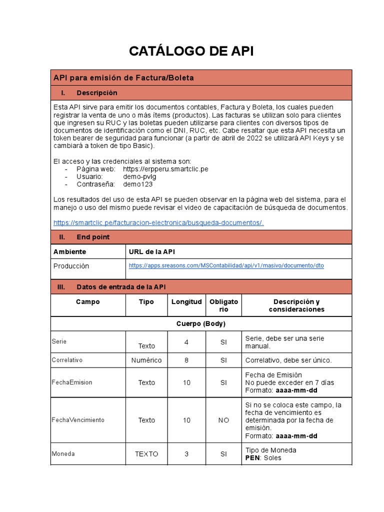 API para Emisión de Facturas y Boletas | PDF | Página web | Red mundial