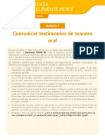 Comunicar Testimonios de Manera Oral PDF