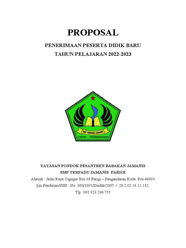 Contoh Proposal Ppdb Docx Pdf