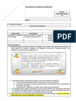 Planificación de La Sesión de Aprendizaje