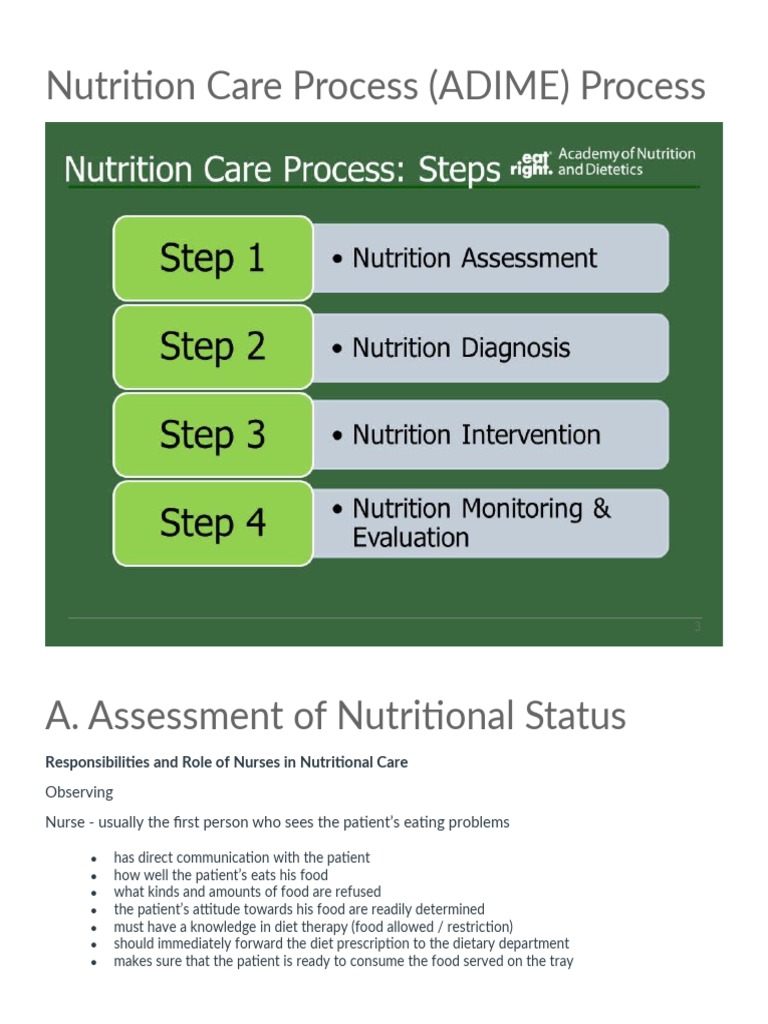Nutrition Care Process PDF Intravenous Therapy Clinical Medicine