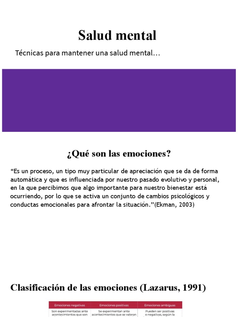 Salud Mental | PDF | Las emociones | Meditación