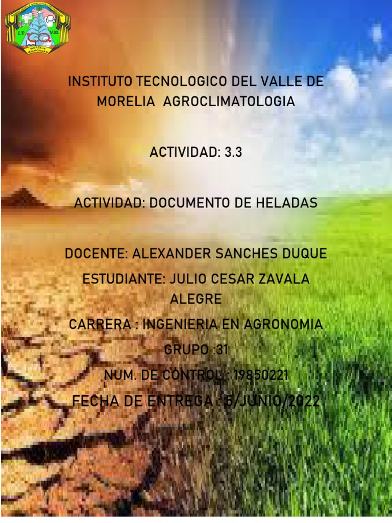 Impacto y Control de Heladas en Cultivos | PDF | Temperatura ...