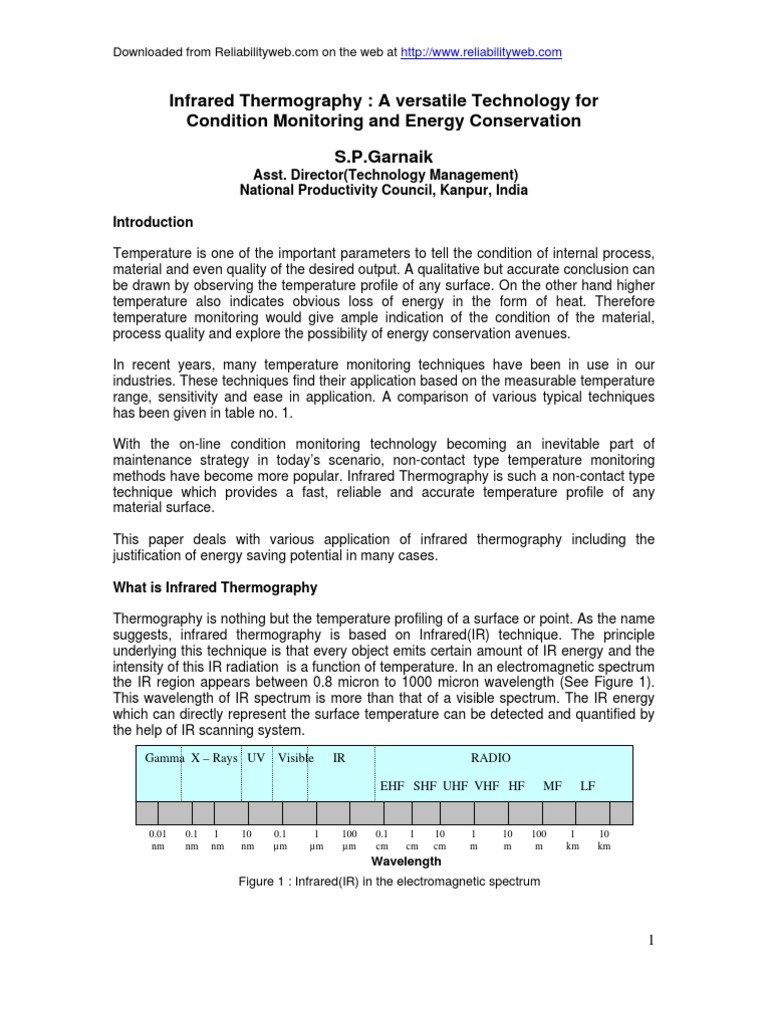 Infrared Thermography for Monitoring | PDF | Technology & Engineering