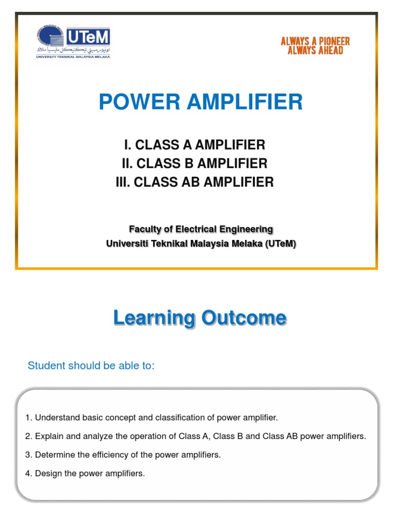 Power Amplifier (Part 1) | PDF | Amplifier | Electronic Circuits