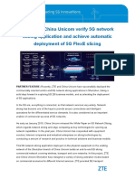 Zte Helps China Unicom Verify 5G Network Slicing Application and Achieve Automatic Deployment of 5G Flexe Slicing