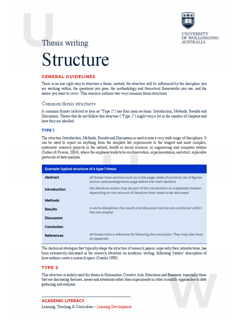 Common Thesis Structures | Structure Of A Master Thesis – QSEQNN