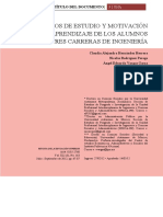 Los Hábitos de Estudio y Motivación Parael Aprendizaje de Los Alumnos en Tres Carreras de Ingeniería