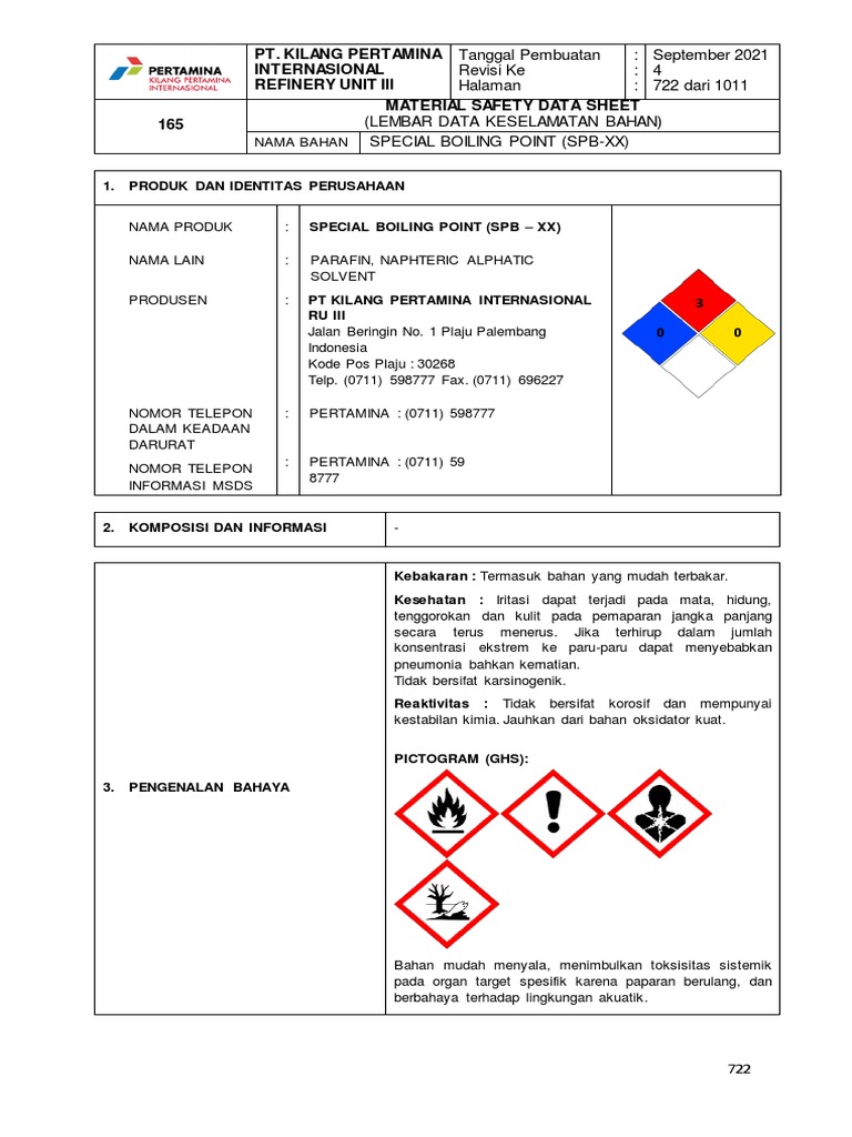 MSDS Special Boiling Point (SPB-XX) | PDF