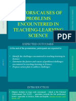Factors Causes in Problems Encountered in Teaching-Learning Science