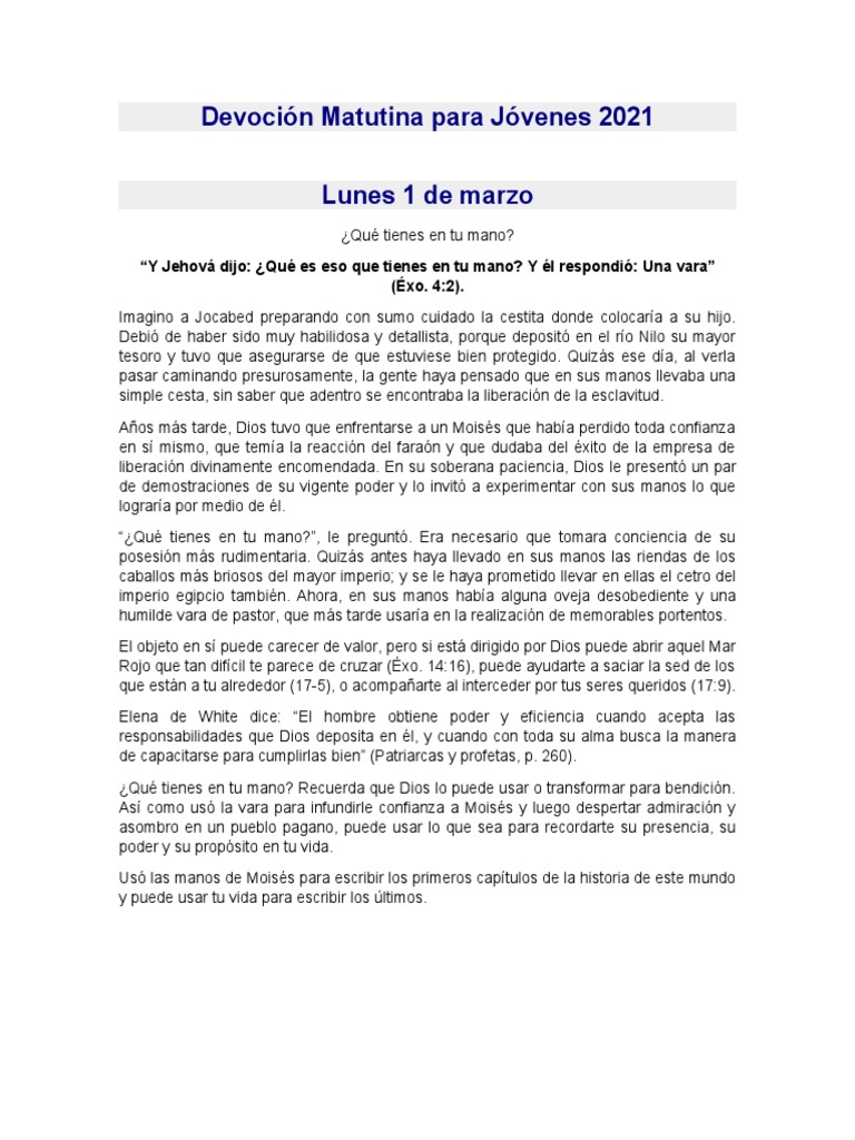 Devoción Matutina para Jóvenes 2021 | PDF | Esclavitud | Jesús