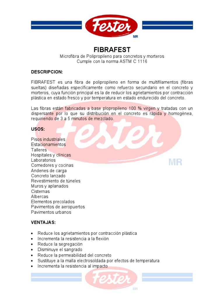FESTER Fibrafest | PDF | Hormigón | Física Aplicada e Interdisciplinaria