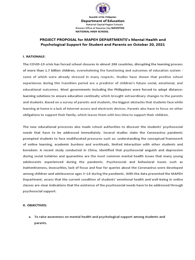 Mental Health Support Webinar Proposal | PDF | Mental Health | Teachers