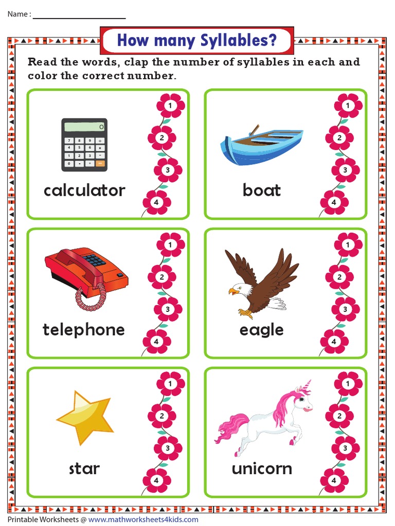 Count Syllable (Flower) PDF