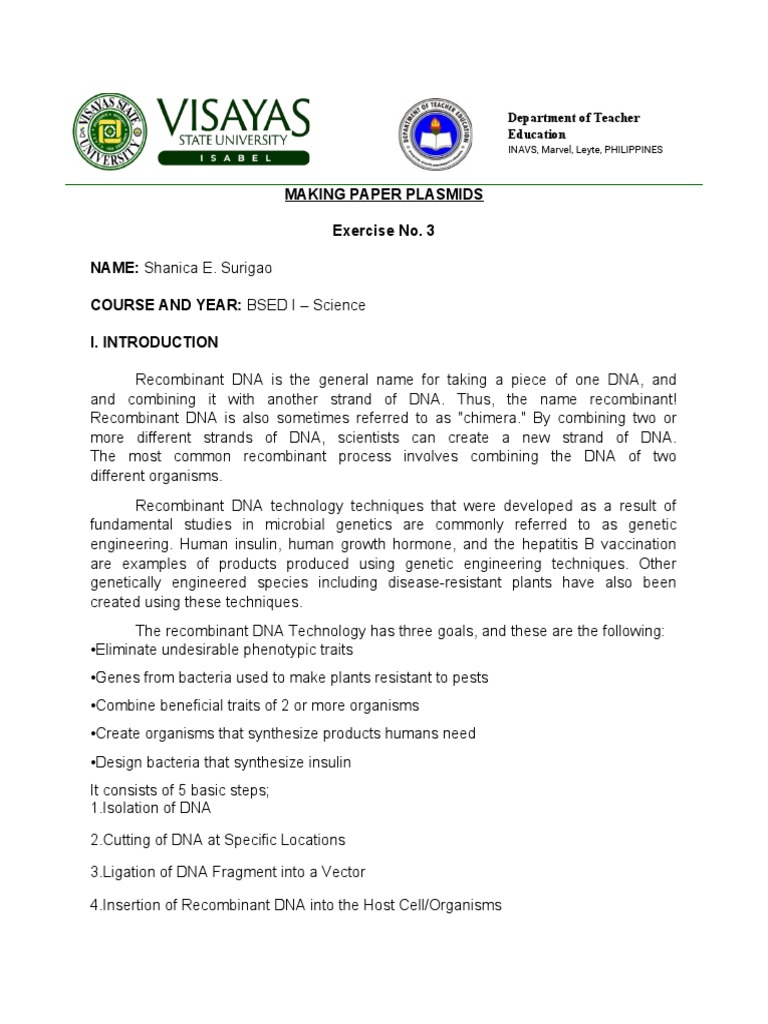 Making Paper Plasmids PDF Plasmid Molecular Cloning