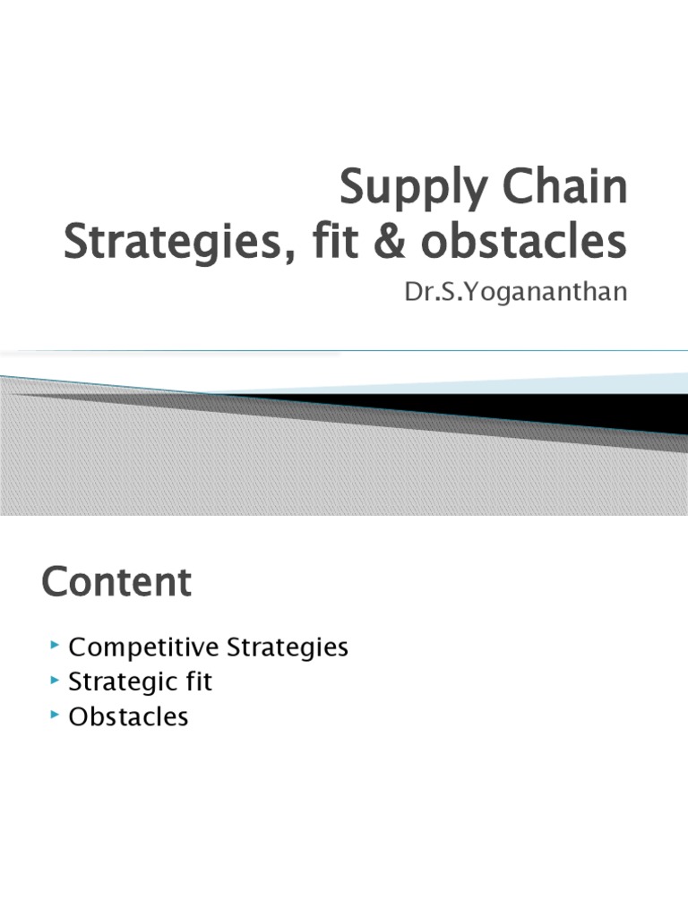 SCM Strategic Fit & Obstacles PDF Strategic Management Supply Chain
