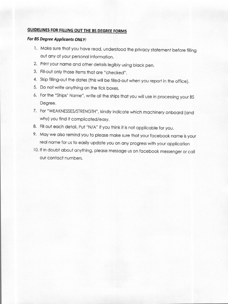 BS Degree Checklist Form 3 16 2022 PLEASE DO NOT SHARE | PDF