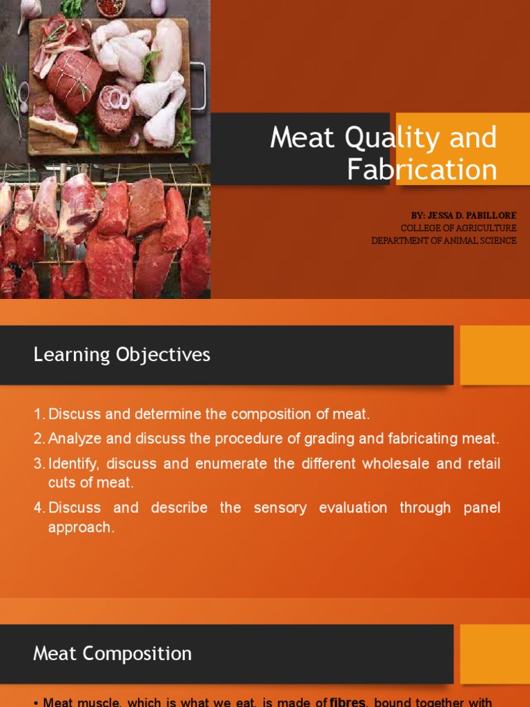 Meat Quality and Fabrication PDF Beef Skeletal Muscle