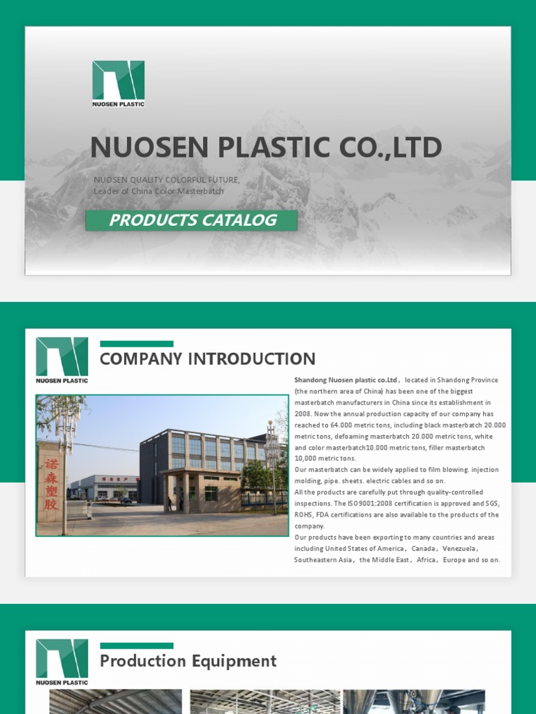Masterbatch Catalog | PDF | Polyethylene | Plastic