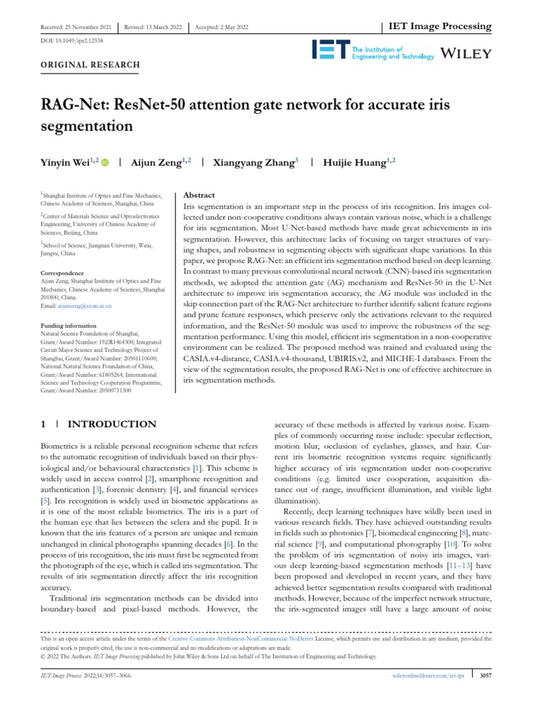 IET Image Processing - 2022 - Wei - RAG Net ResNet 50 Attention Gate ...