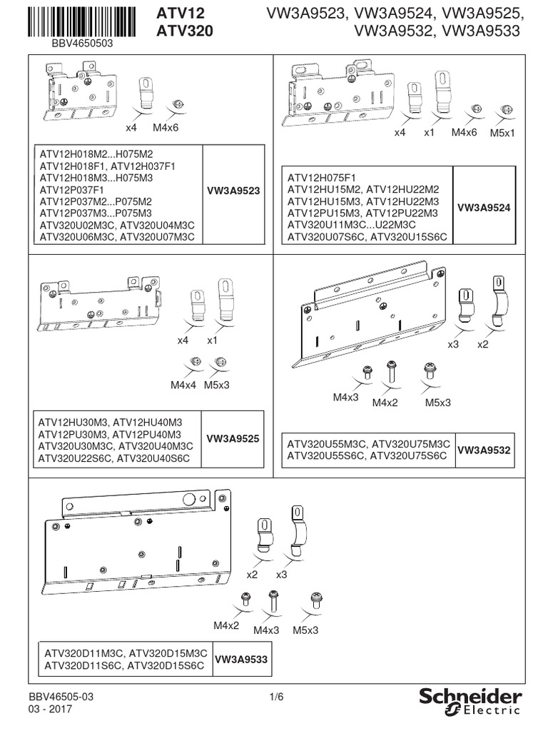 Atv320 Atv12 Is Emc Plate Bbv46505 03 PDF Electric Motor Direct