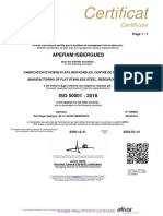 Aperam Isbergues - Certificat ISO 50001 - Validité 14 03 2023