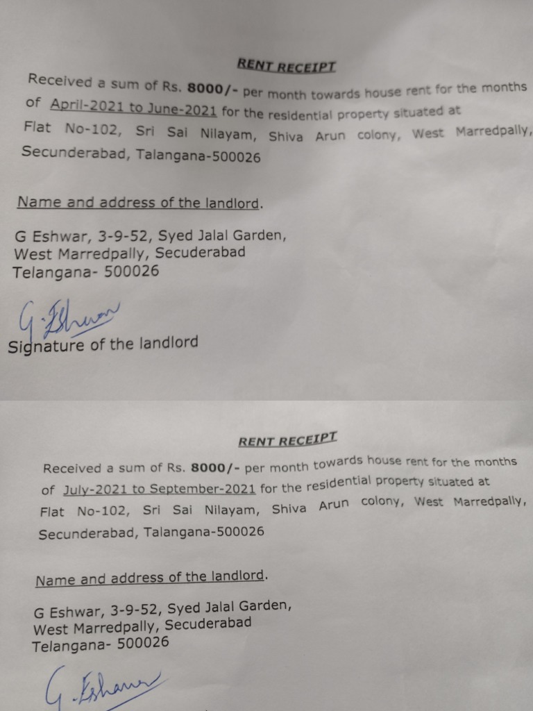 House Rent 2021 22 PDF