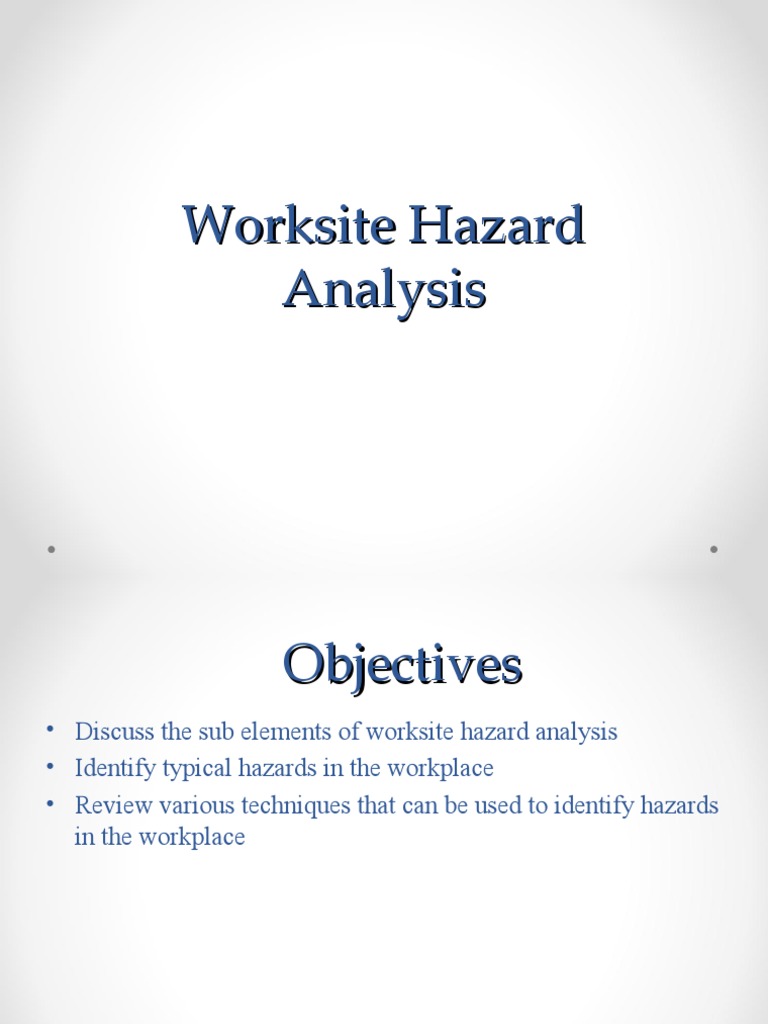 03Worksite Hazard Analysis PDF Personal Protective Equipment Safety