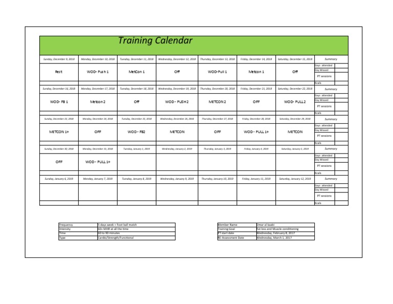 Training Calender | PDF