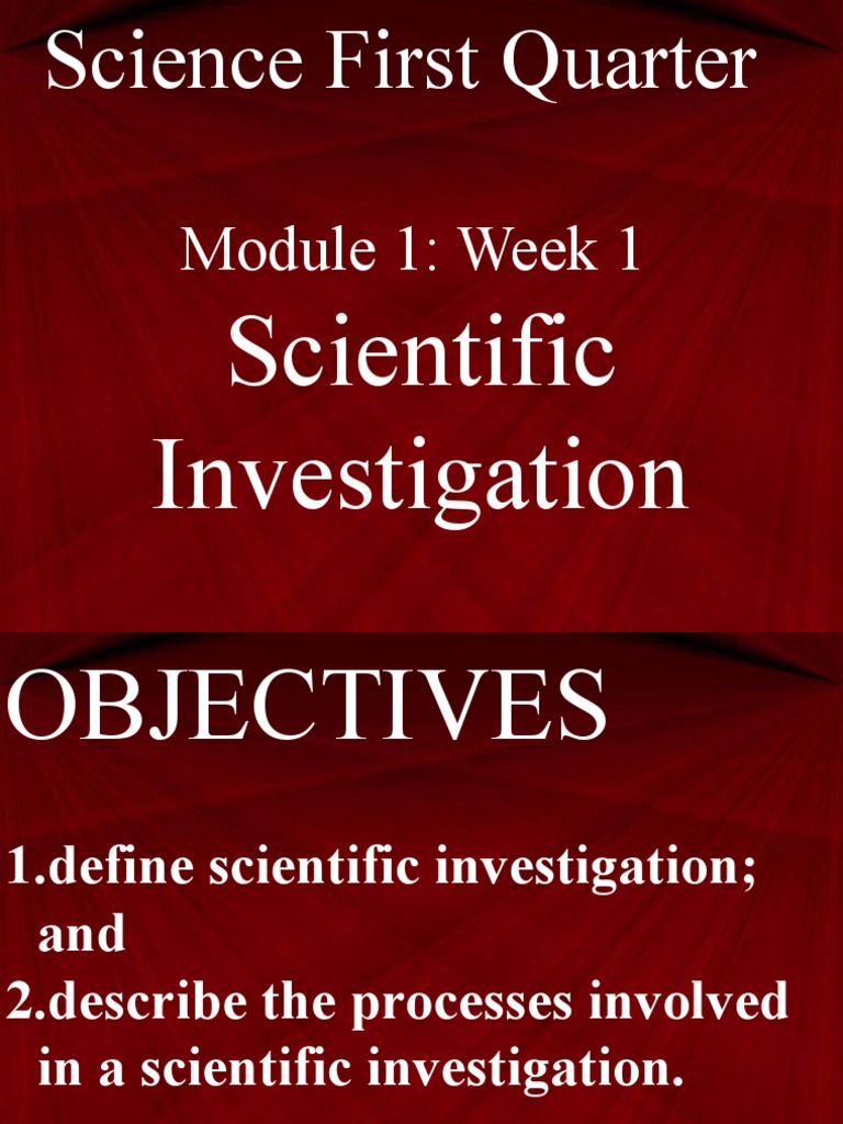 M1 Scientific Investigation | PDF | Scientific Method | Experiment