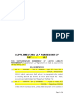 Format of Supplementary LLP Agreement For Admission and Resignation of Partner