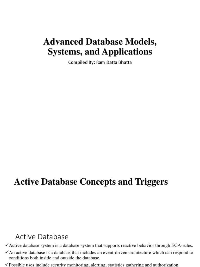 Advanced Database Models Systems and Applications | PDF | Databases ...