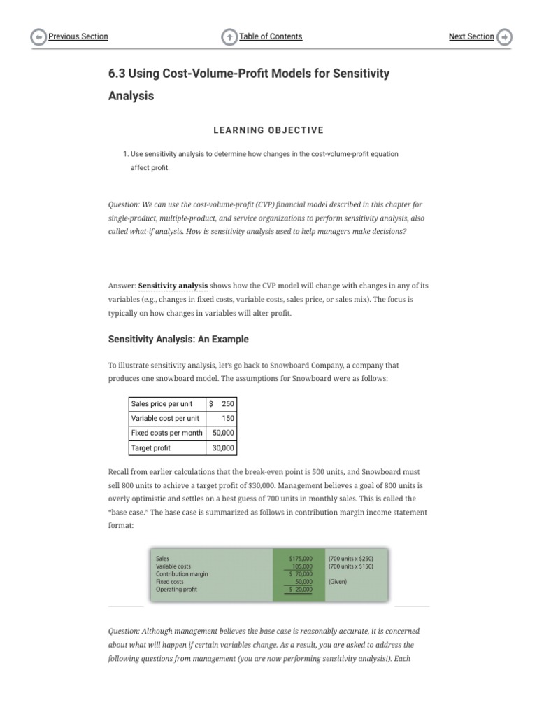 Sensitivity Analysis | PDF | Business | Economies