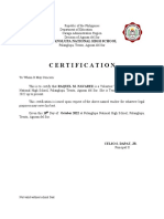 Certificate of Employment