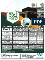 Compare Economy Umrah Packages for 11, 15, and 21 Days