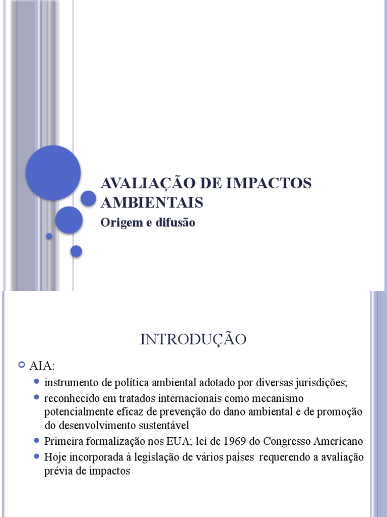 Avaliação de Impactos Ambientais Origem e Difusão | PDF | Ambiente ...