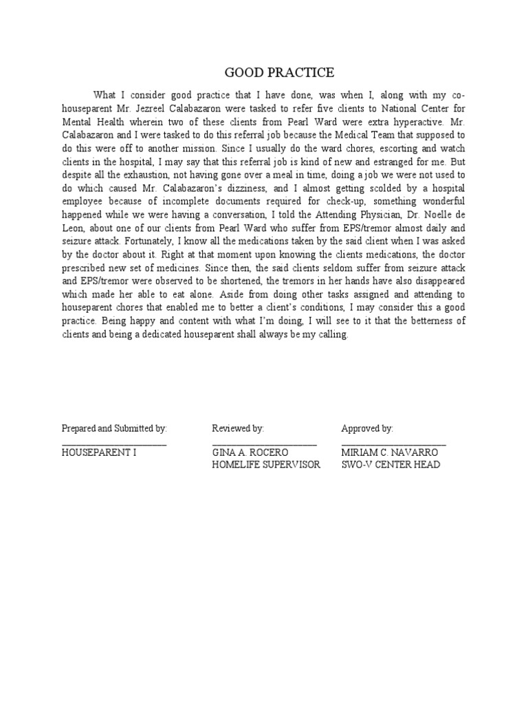 Good Practice | PDF