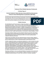 Standardizing The Professional Title of Medical Laboratory Professionals