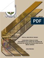 EDITAL DRH/CRS #08/2021 Concurso Público para Provimento de Cargo No Quadro de Oficiais de Saúde Da Polícia Militar de Minas Gerais