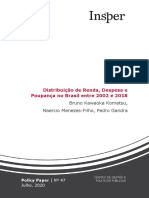 Komatsu Et Al (2020) - Distribuição de Renda, Despesa e Poupança No Brasil Entre 2002 e 2018