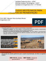 Aula 2 - Estudos Geotécnicos Para Projetos de Pavimentação - CCET 259